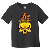 Rage Of Fire Faming Skull Creepy Skeleton Toddler T-Shirt