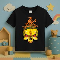 Rage Of Fire Faming Skull Creepy Skeleton Toddler T-Shirt