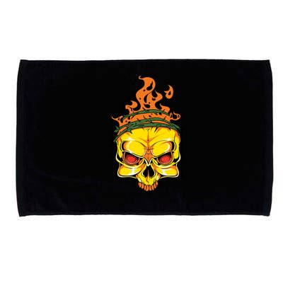 Rage Of Fire Faming Skull Creepy Skeleton Microfiber Hand Towel
