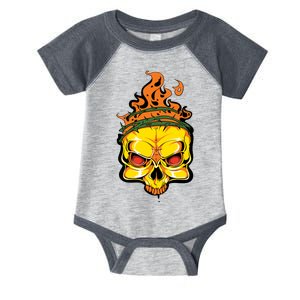 Rage Of Fire Faming Skull Creepy Skeleton Infant Baby Jersey Bodysuit