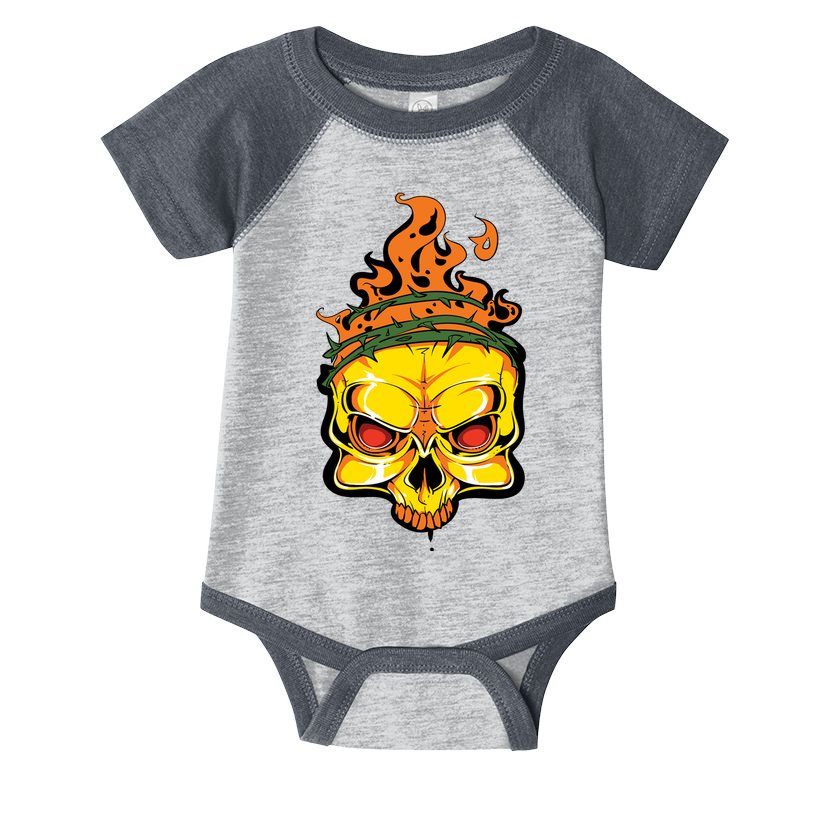 Rage Of Fire Faming Skull Creepy Skeleton Infant Baby Jersey Bodysuit