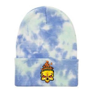 Rage Of Fire Faming Skull Creepy Skeleton Tie Dye 12in Knit Beanie