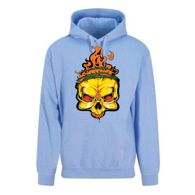 Rage Of Fire Faming Skull Creepy Skeleton Unisex Surf Hoodie