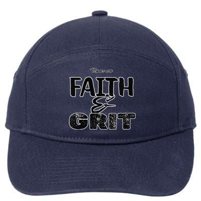 Runs On Faith And Grit 7-Panel Snapback Hat