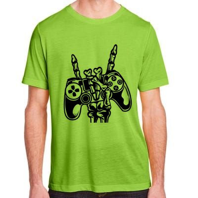 Rock On Gamer Skeleton Hand Rock Concert Graphic Gift Adult ChromaSoft Performance T-Shirt