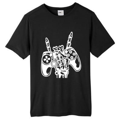 Rock On Gamer Skeleton Hand Rock Concert Graphic Gift Tall Fusion ChromaSoft Performance T-Shirt