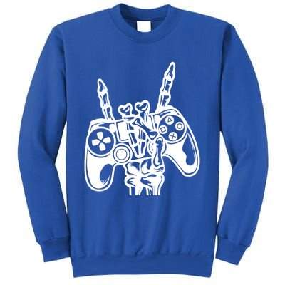 Rock On Gamer Skeleton Hand Rock Concert Graphic Gift Sweatshirt