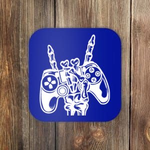 Rock On Gamer Skeleton Hand Rock Concert Graphic Gift Coaster