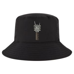 Rock On Guitar Neck Skeleton Hand Sign Rock And Roll Band Meaningful Gift Cool Comfort Performance Bucket Hat