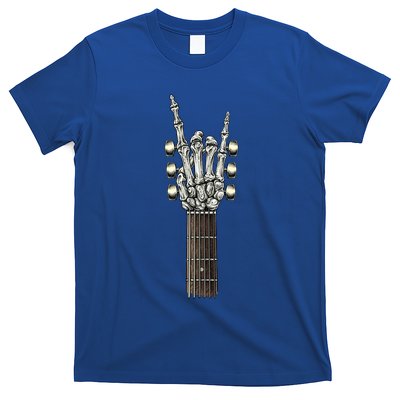 Rock On Guitar Neck Skeleton Hand Sign Rock And Roll Band Meaningful Gift T-Shirt
