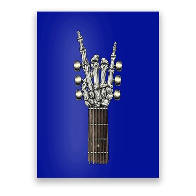Rock On Guitar Neck Skeleton Hand Sign Rock And Roll Band Meaningful Gift Poster
