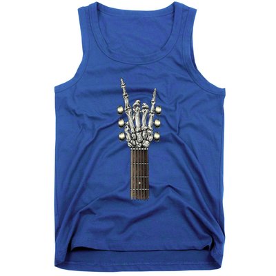 Rock On Guitar Neck Skeleton Hand Sign Rock And Roll Band Meaningful Gift Tank Top