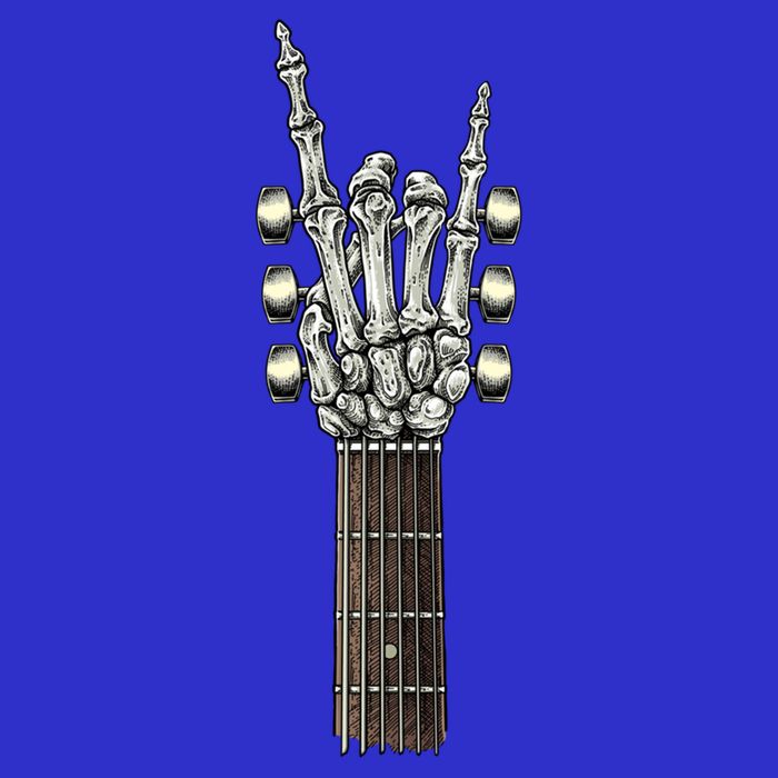 Rock On Guitar Neck Skeleton Hand Sign Rock And Roll Band Meaningful Gift Zip Tote Bag