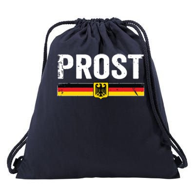 Retro Oktoberfest German Flag Prost Drawstring Bag