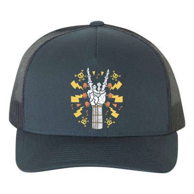 Rock On Guitar Neck Sweet Rock And Roll Skeleton Hand Gig Gift Yupoong Adult 5-Panel Trucker Hat