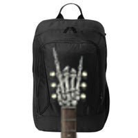 Rock On Guitar Neck Skeleton Hand Sign Rock & Roll Band City Backpack