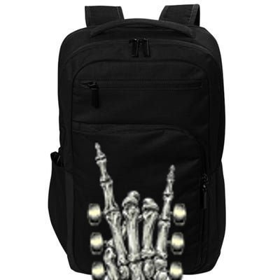 Rock On Guitar Neck Skeleton Hand Sign Rock & Roll Band Impact Tech Backpack