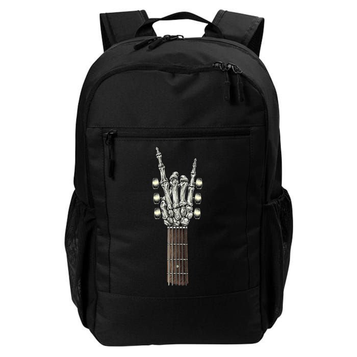 Rock On Guitar Neck Skeleton Hand Sign Rock & Roll Band Daily Commute Backpack