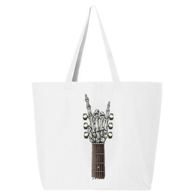 Rock On Guitar Neck Skeleton Hand Sign Rock & Roll Band 25L Jumbo Tote