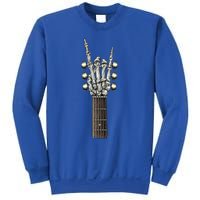 Rock On Guitar Neck Gift With A Sweet Rock And Roll Skeleton Hand Funny Gift Sweatshirt