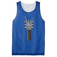 Rock On Guitar Neck Gift With A Sweet Rock And Roll Skeleton Hand Funny Gift Mesh Reversible Basketball Jersey Tank