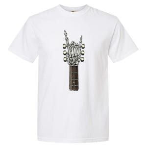 Rock On Guitar Neck Gift With A Sweet Rock And Roll Skeleton Hand Funny Gift Garment-Dyed Heavyweight T-Shirt