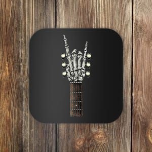 Rock On Guitar Neck With A Sweet Rock & Roll Skeleton Hand Coaster