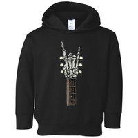 Rock On Guitar Neck With A Sweet Rock & Roll Skeleton Hand Toddler Hoodie