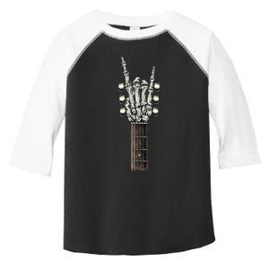 Rock On Guitar Neck With A Sweet Rock & Roll Skeleton Hand Toddler Fine Jersey T-Shirt