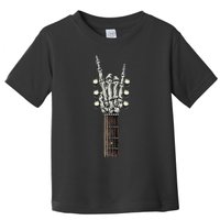 Rock On Guitar Neck With A Sweet Rock & Roll Skeleton Hand Toddler T-Shirt