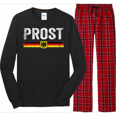 Retro Oktoberfest German Flag Prost Long Sleeve Pajama Set