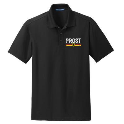 Retro Oktoberfest German Flag Prost Dry Zone Grid Polo