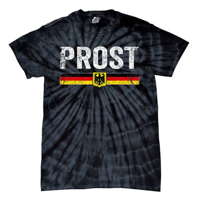 Retro Oktoberfest German Flag Prost Tie-Dye T-Shirt