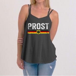 Retro Oktoberfest German Flag Prost Women's Strappy Tank