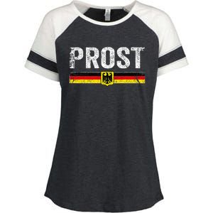 Retro Oktoberfest German Flag Prost Enza Ladies Jersey Colorblock Tee