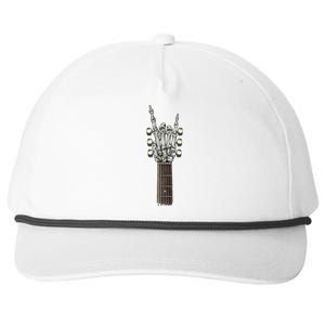 Rock On Guitar Neck - With A Sweet Rock & Roll Skeleton Hand Snapback Five-Panel Rope Hat