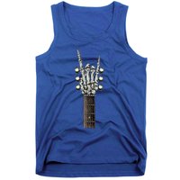 Rock On Guitar Neck Skeleton Hand Sign Tank Top