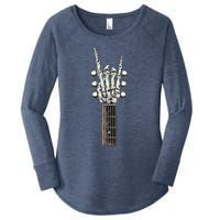 Rock On Guitar Neck With A Sweet Rock Roll Skeleton Hand Women's Perfect Tri Tunic Long Sleeve Shirt