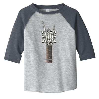 Rock On Guitar Neck With A Sweet Rock Roll Skeleton Hand Toddler Fine Jersey T-Shirt