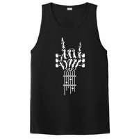 Rock On Guitar Neck Rock & Roll Halloween Skeleton Hand PosiCharge Competitor Tank