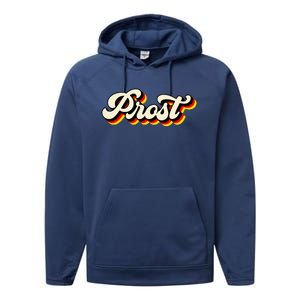 Retro Oktoberfest German Flag Prost Performance Fleece Hoodie