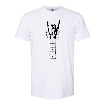 Rock On Guitar Neck With A Sweet Rock And Roll Skeleton Hand Gift Softstyle® CVC T-Shirt