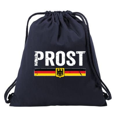 Retro Oktoberfest German Flag Prost Drawstring Bag