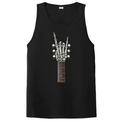 Rock On Guitar Neck With A Sweet Rock & Roll Skeleton Hand PosiCharge Competitor Tank