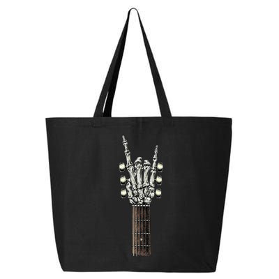 Rock On Guitar Neck Rock & Roll Halloween Skeleton Hand 25L Jumbo Tote