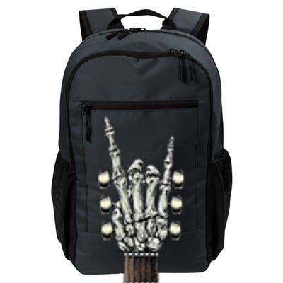 Rock On Guitar Neck Rock & Roll Halloween Skeleton Hand Daily Commute Backpack