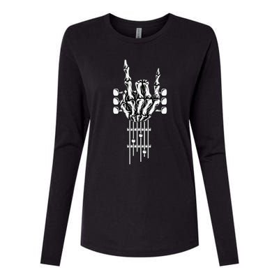 Rock On Guitar Neck Concert Band Tees Womens Cotton Relaxed Long Sleeve T-Shirt