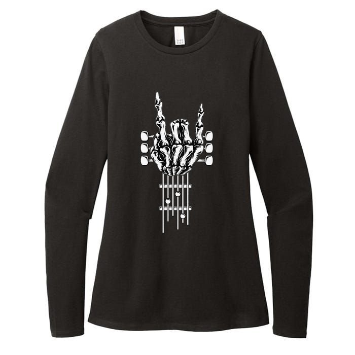 Rock On Guitar Neck Concert Band Tees Womens CVC Long Sleeve Shirt