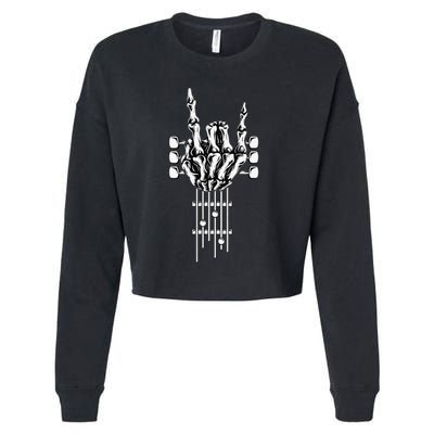 Rock On Guitar Neck Concert Band Tees Cropped Pullover Crew