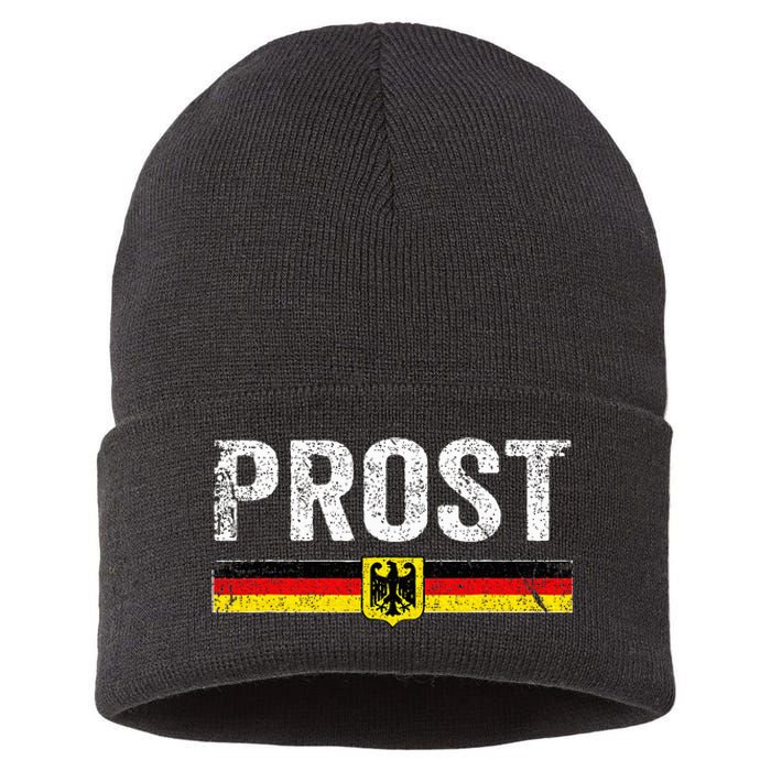 Retro Oktoberfest German Flag Prost Sustainable Knit Beanie